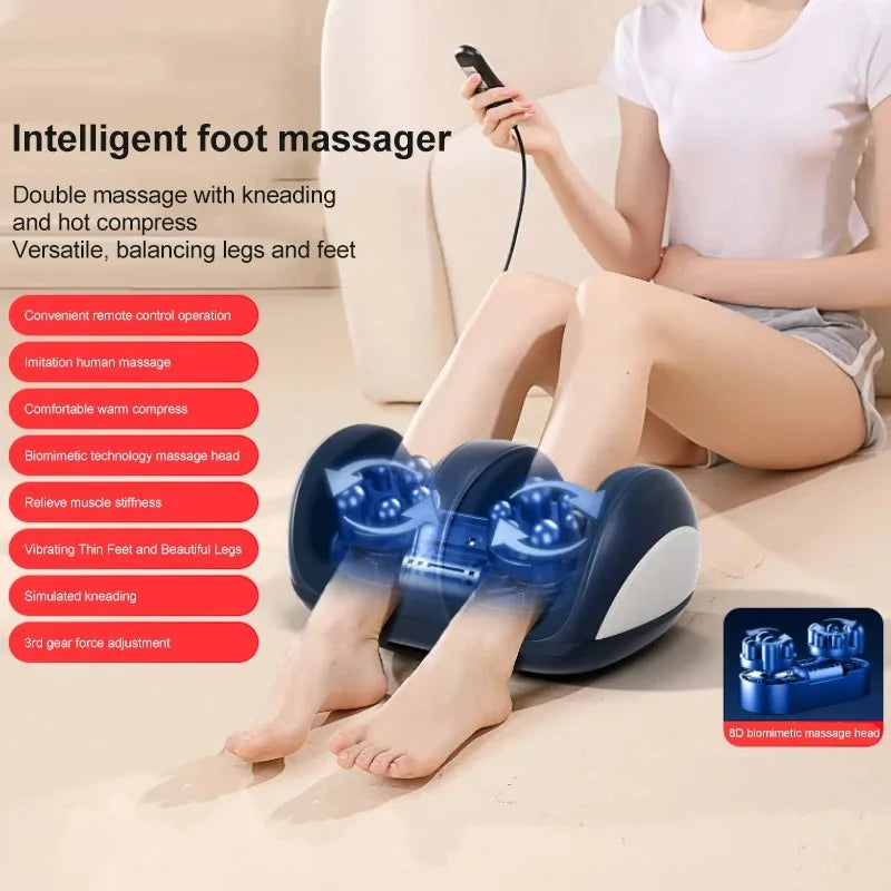 Premium Electric Foot Massager with Heat Therapy - Shiatsu Kneading & Compression