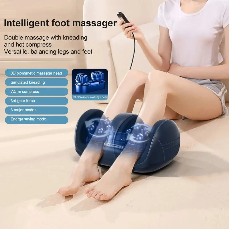 Premium Electric Foot Massager with Heat Therapy - Shiatsu Kneading & Compression